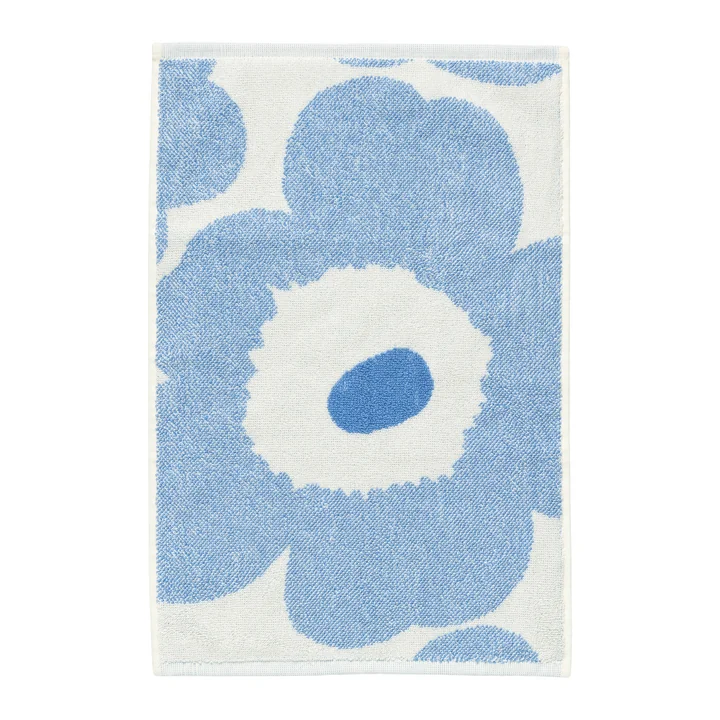Marimekko - Unikko Serviette d'invité, 30 x 50 cm, cream / sky blue