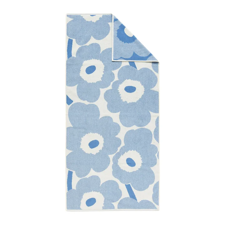 Marimekko - Unikko Serviette de bain 70 x 150 cm, cream / sky blue