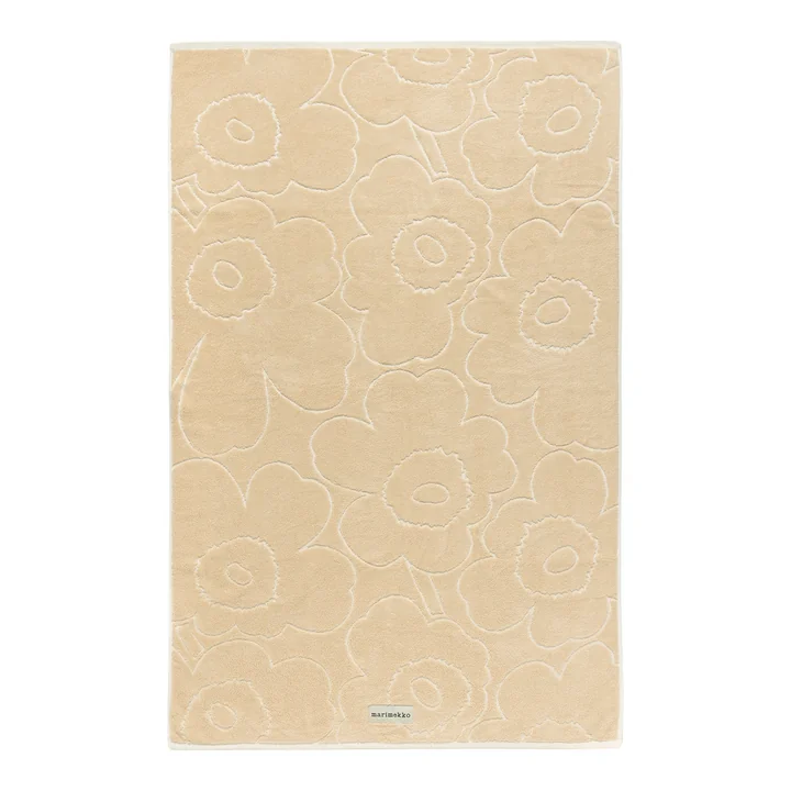 Marimekko - Piirto Unikko drap de bain, 100 x 160 cm, paille / blanc cassé