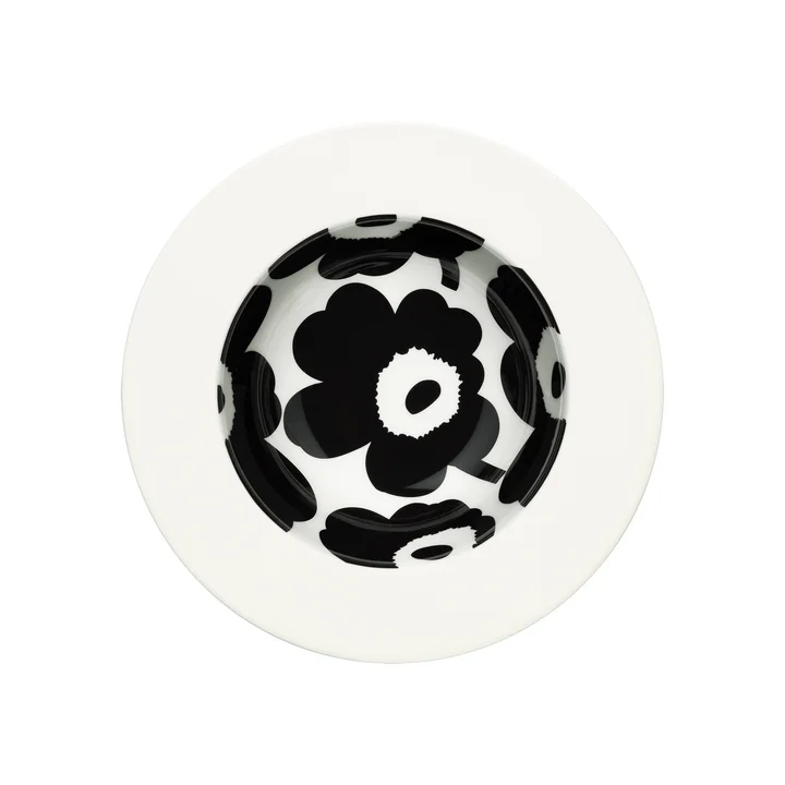 Marimekko - Oiva Unikko Assiette creuse, Ø 20 cm, blanc / noir