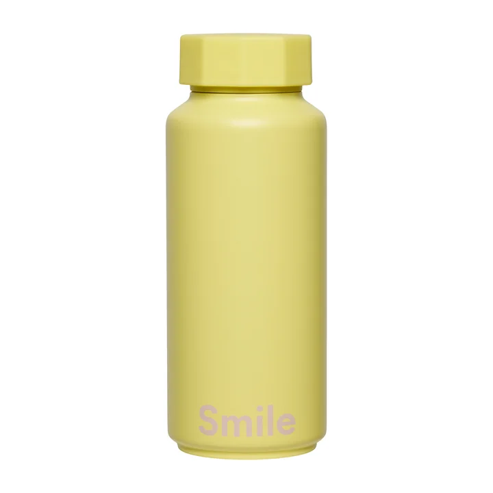 Design Letters - Bouteille thermos AJ Hot & Cold 0,5 l, Smile / jaune (édition spéciale)