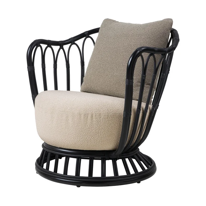 Grace Outdoor Lounge Chair, noir / beige de Gubi