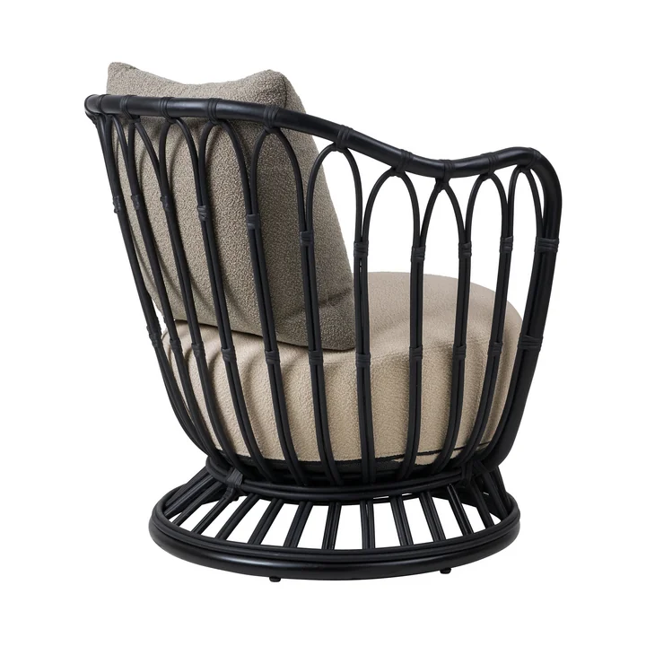 Grace Outdoor Lounge Chair, noir / beige de Gubi