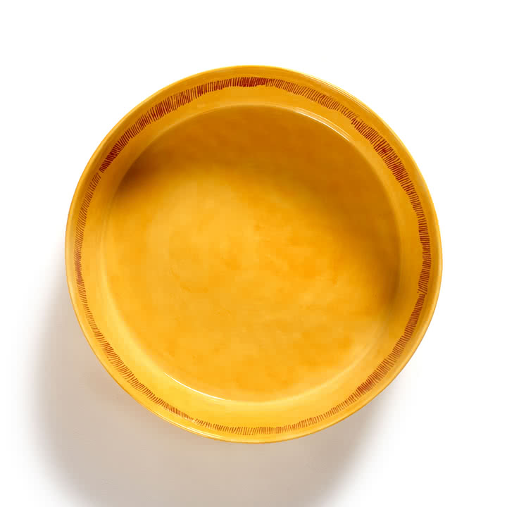 Serax - Feast saladier, jaune / rouge rayures