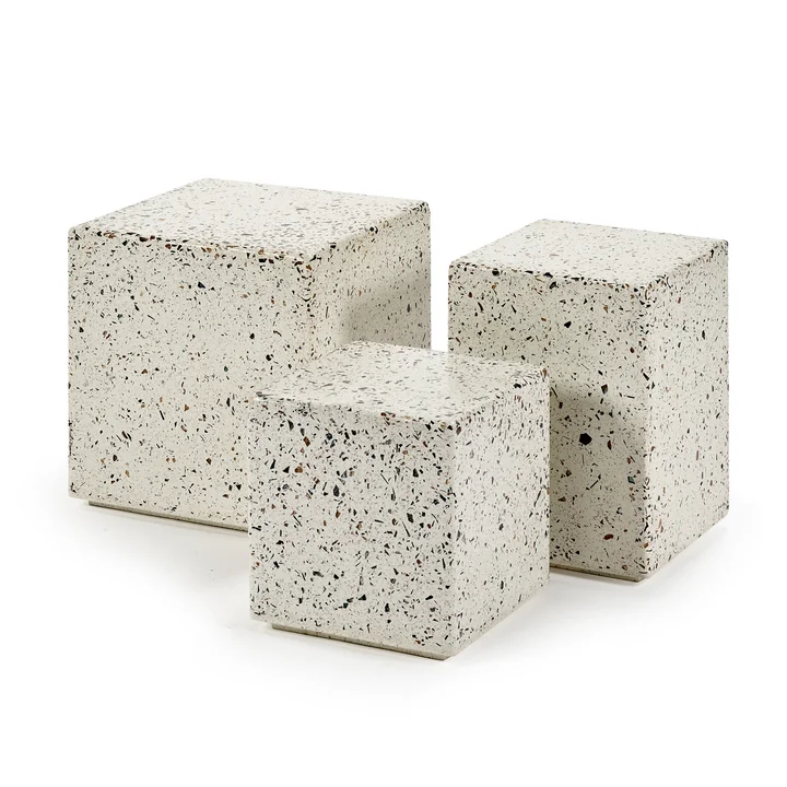 Serax - Tables d'appoint Pawn Terrazzo, blanc