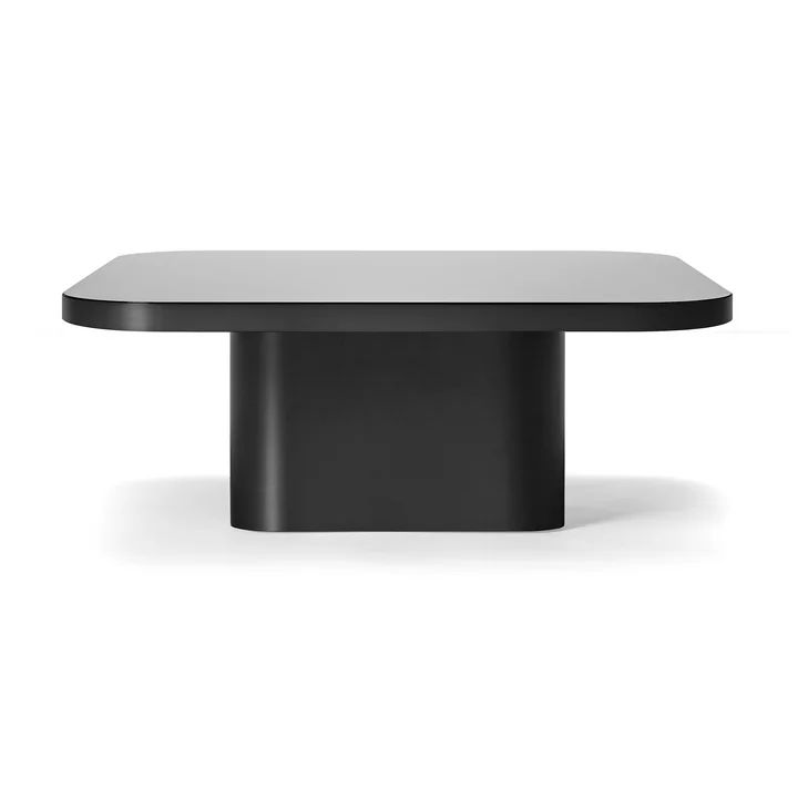 ClassiCon - Bow table basse, No. 6, 100 x 70 x 37 cm, acier noir / plateau en verre noir