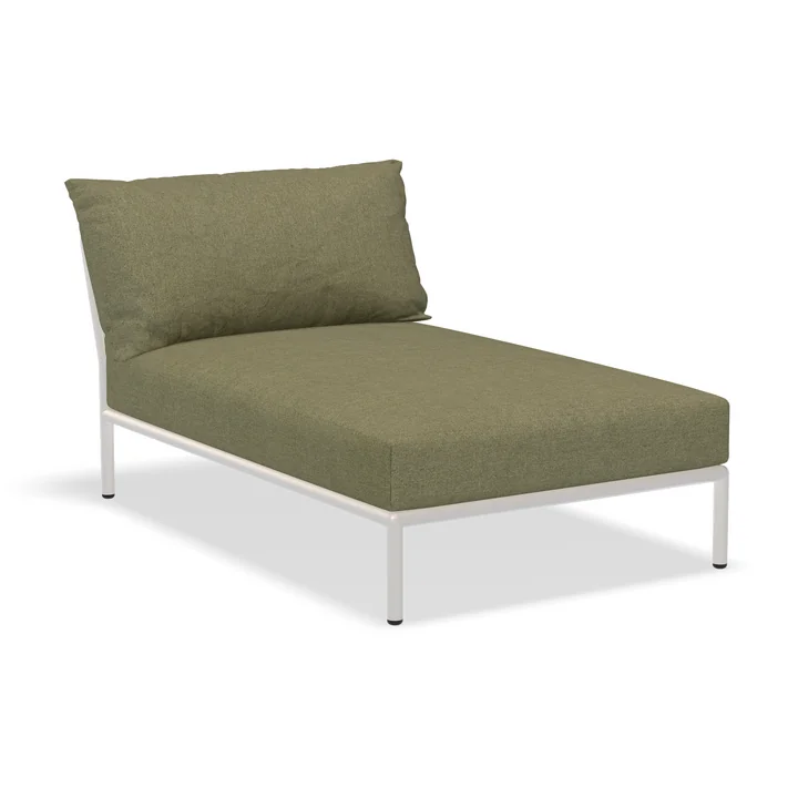 HOUE - Level 2 Chaise Longue, muted white / leaf