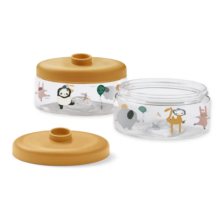 LIEWOOD - Dominique Snack Box 500ml, Around the world, sandy (lot de 2)