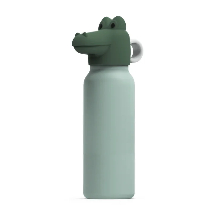 LIEWOOD - Falk Bouteille d'eau avec couvercle crocodile, 350 ml, Peppermint, garden green