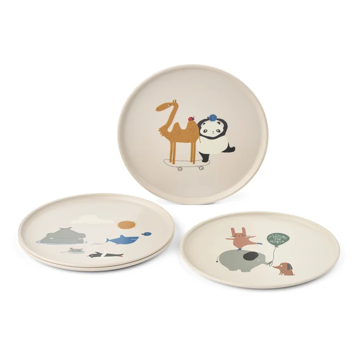 LIEWOOD - Remco Assiette, Around the world, sandy (set de 4)