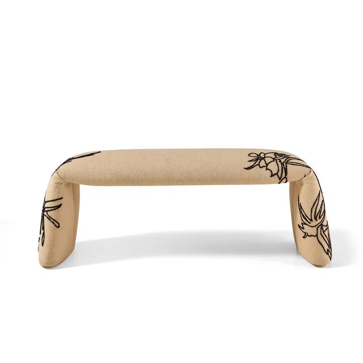 nanimarquina - Banc plié, large, 120 x 45 cm, fleurs