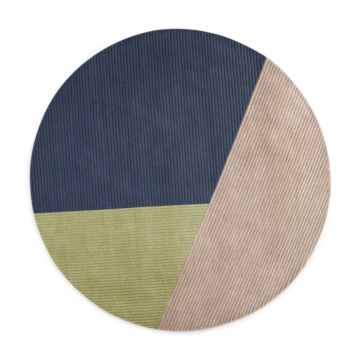 Northern - Row tapis de laine, Ø 200 cm, caviar, tuscany, tapenade