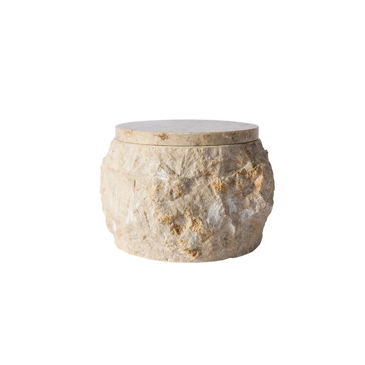 Muubs - Pichet Batu avec couvercle, Ø 13 x 11 cm, crème