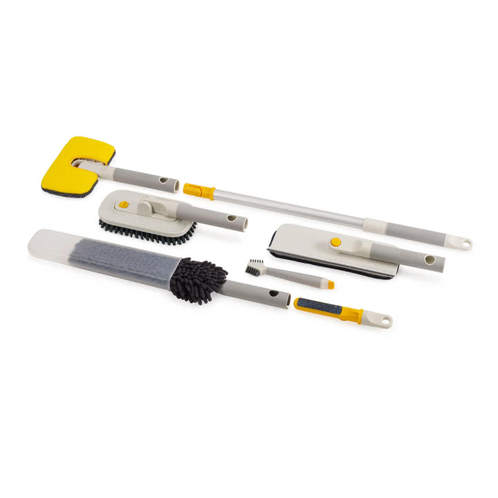 Joseph Joseph - CleanTech Kit de nettoyage avec tige de rallonge, stone (5 pièces)