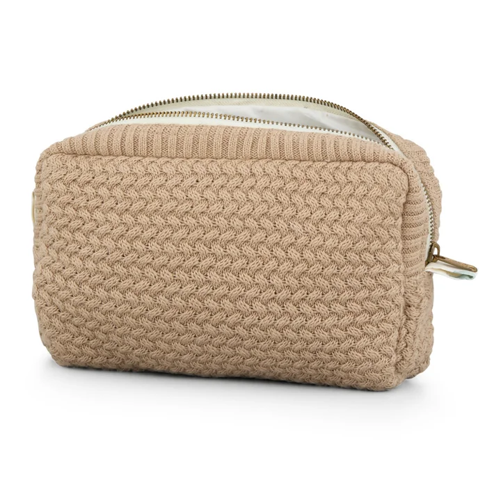Cam Cam Copenhagen - Trousse de toilette, 22 x 5 x 16,5 cm, tricotée, latte / classic stripes camel