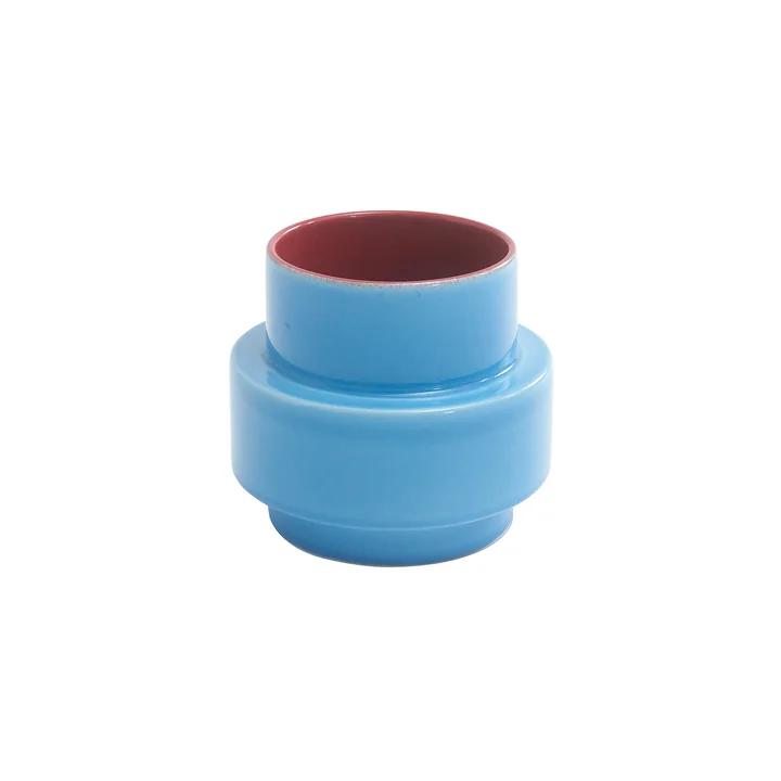 Acapulco Design - Los Floreros Vase, Ø 19 cm, bleu clair / rouge bourgogne