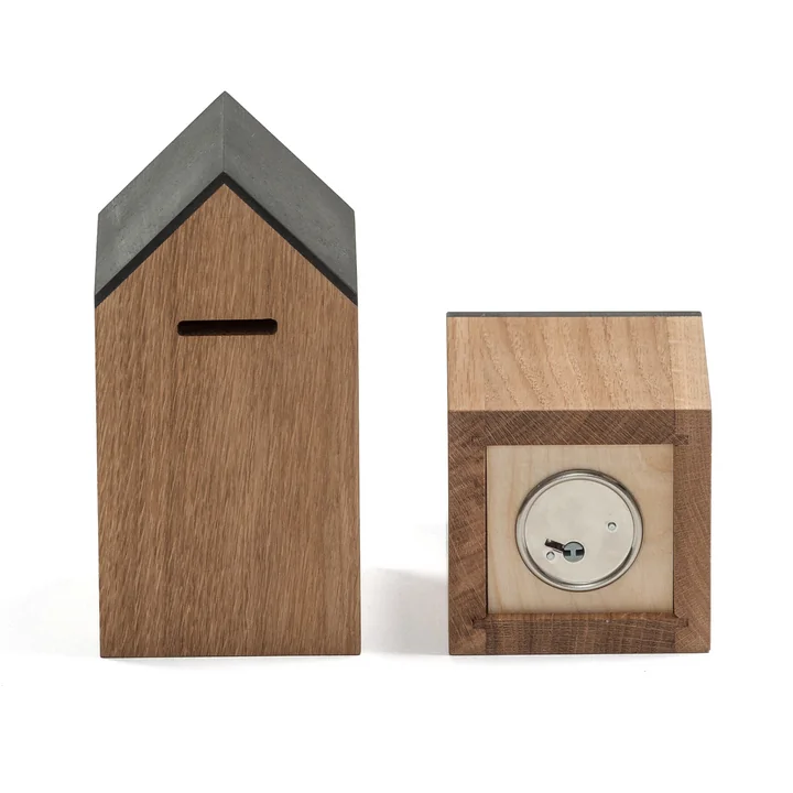 side by side - Maison d'épargne, grande, 155 x 80 cm, chêne huilé