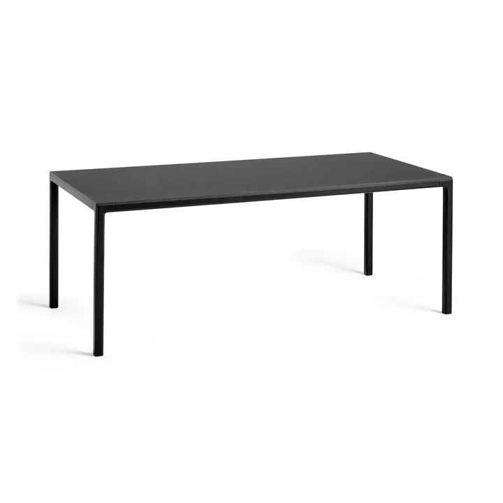 Hay - T12 table, 200 x 95 cm, linoléum noir / noir