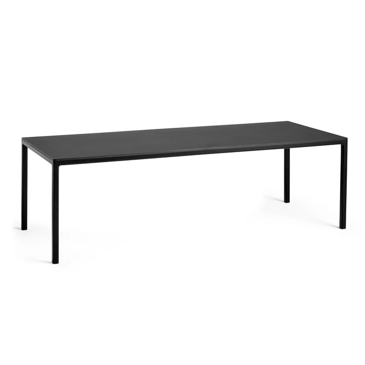 Hay - T12 table de conférence, 250 x 95 cm, linoléum noir / noir