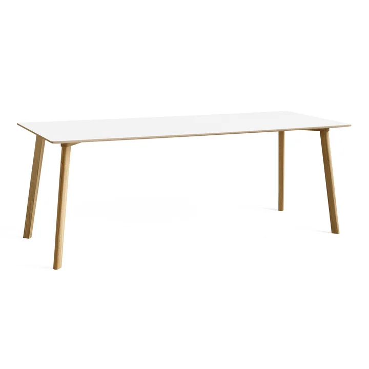 HAY - Copenhague Deux CPH210 2. 0 Table de salle à manger 200 x 75 cm, chêne laqué / stratifié blanc perle