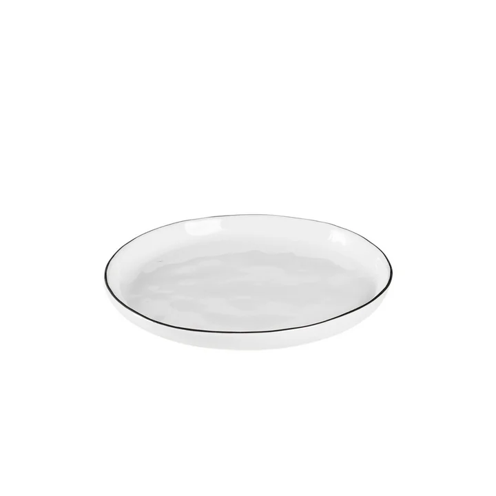 Broste Copenhagen - Salt Assiette de service, Ø 13,8 cm, blanc / noir