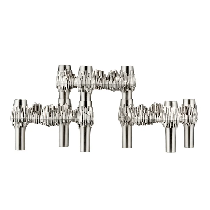 Stoff Nagel - Quist Bougeoir, chrome brossé (set de 3)