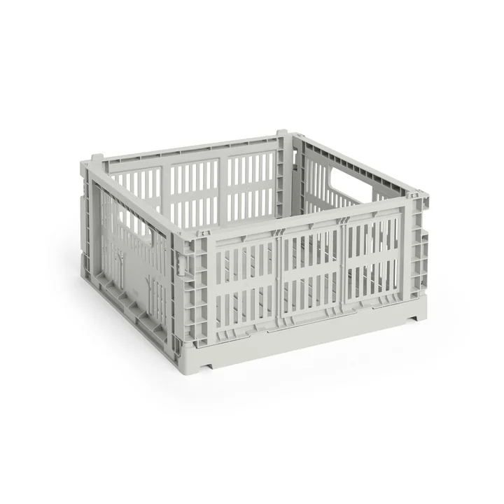 HAY - Colour Crate Corbeille Square M, 29,5 x 29,5 cm, grise, recyclée