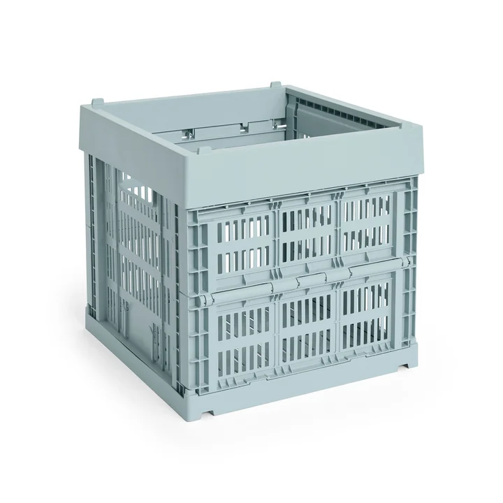 HAY - Colour Crate Corbeille Cube, 29,5 x 29,5 cm, bleu foncé, recyclée