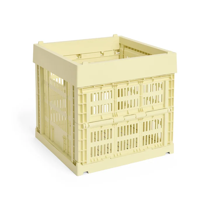 HAY - Colour Crate Panier Cube, 29,5 x 29,5 cm, jaune clair, recyclé