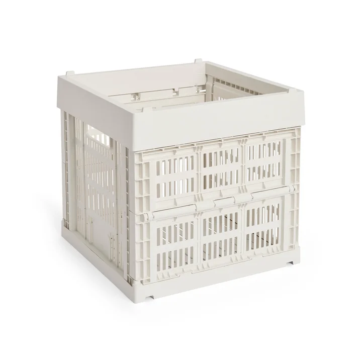 HAY - Colour Crate Corbeille Cube, 29,5 x 29,5 cm, blanc cassé, recyclée