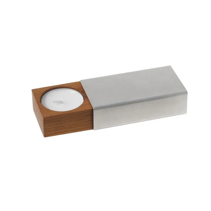 side by side - Two of us Bougeoir, 9,2 x 5 cm, cerise / argent