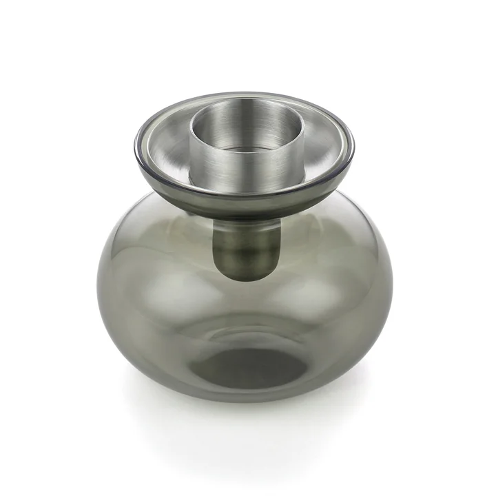 Zone Denmark - Inu vase / bougeoir, smoked grey