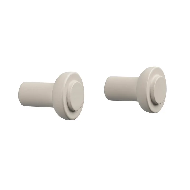 Zone Denmark - Sensu Crochet de garde-robe Ø 2,5 cm, sable (set de 2)