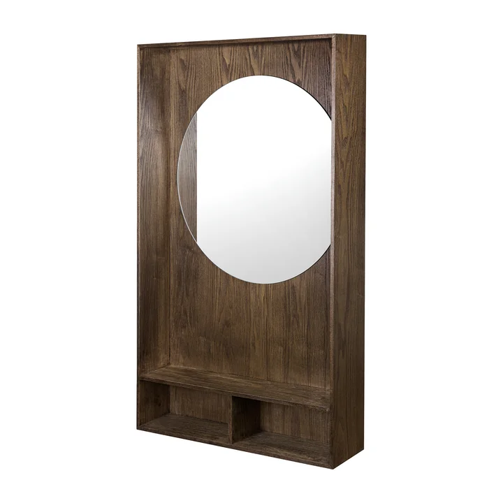 Mette Ditmer - SHOW-ME Miroir avec étagère, large, chêne huilé foncé