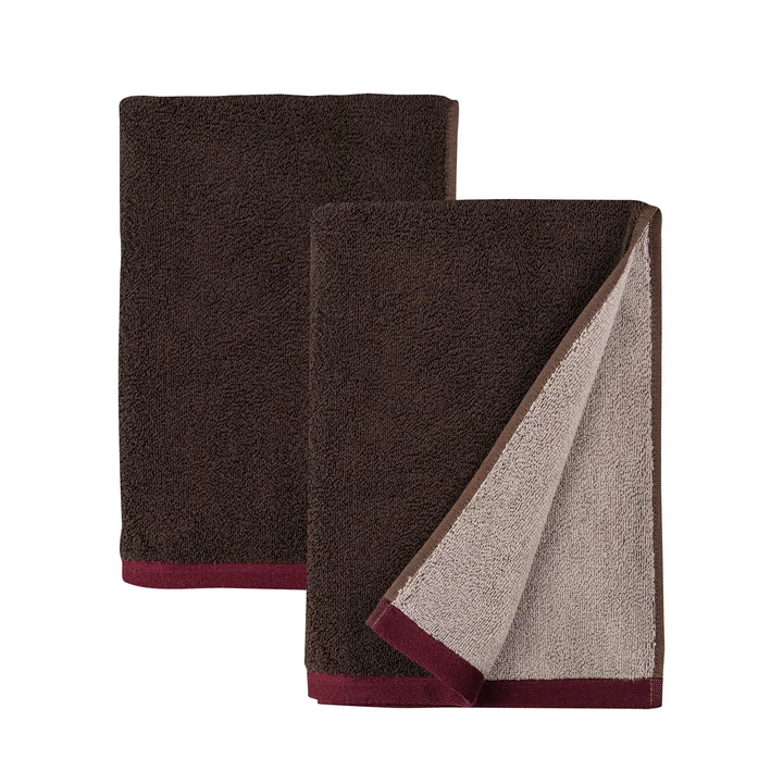 Mette Ditmer - Soft Serviette d'invité, 40 x 55 cm, marron / sable (lot de 2)