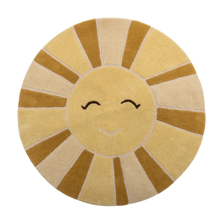 Bloomingville Mini - Sun Tapis, Ø 110 cm, jaune