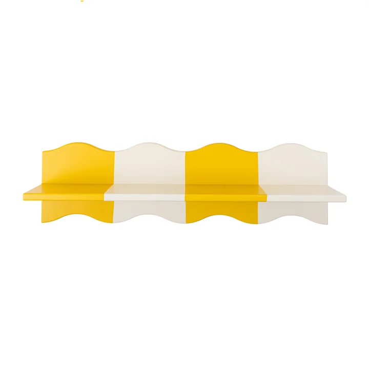 Bloomingville Mini - Bubbi Étagère murale, 80 cm, jaune / blanc