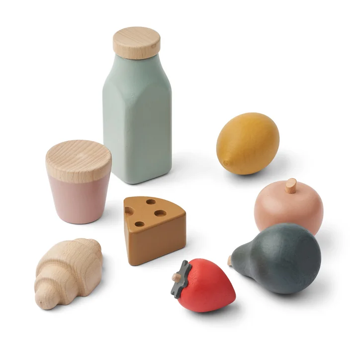 LIEWOOD - Florin Ensemble de jouets Grocery incl. panier, sandy multi mix