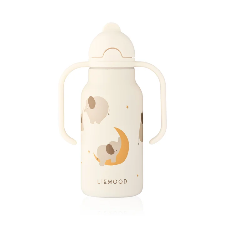 LIEWOOD - Bouteille imprimée Kimmie, 250 ml, éléphant / creme de la creme