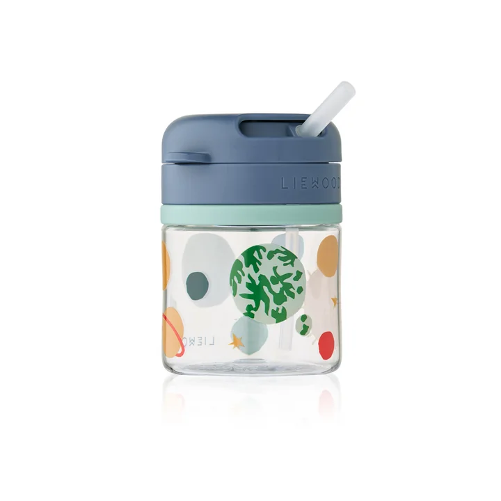 LIEWOOD - Pavia Bouteille avec paille, 280 ml, Univers / classic navy