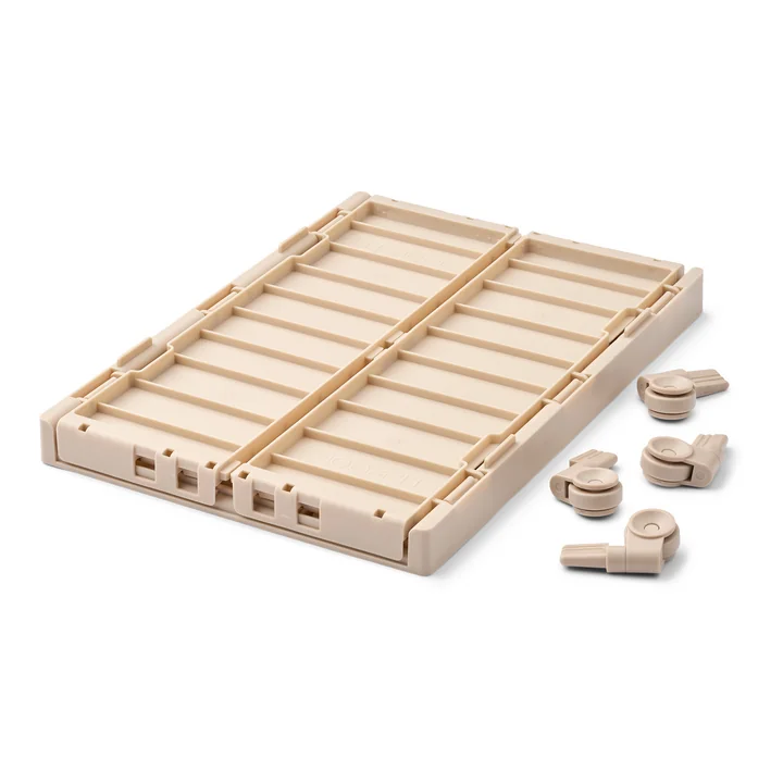 LIEWOOD - Weston Boîte de rangement avec roulettes, L, sandy