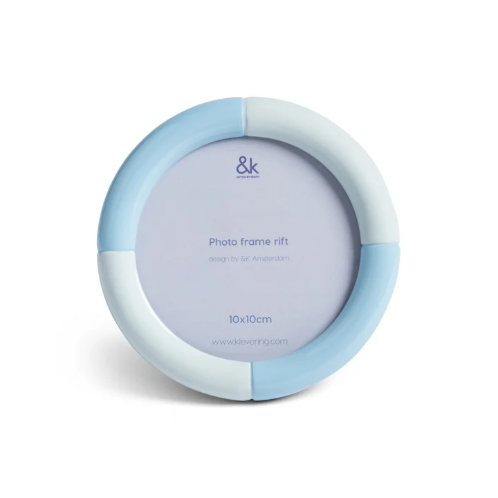 & klevering - Cadre photo Rift, Ø 12,5 cm, bleu