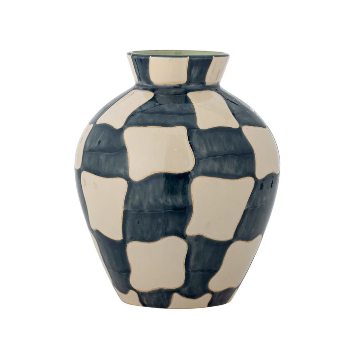 Bloomingville - Check Vase, bleu