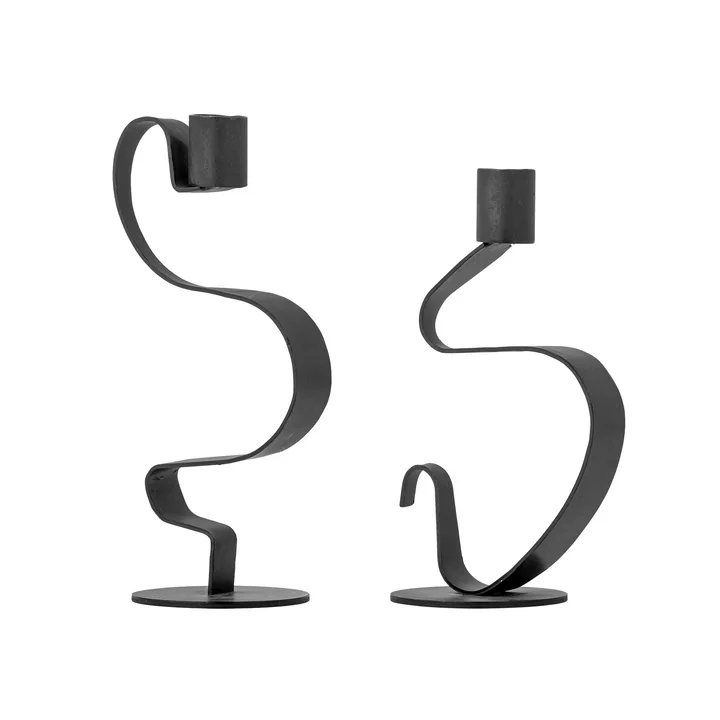 Bloomingville - Do Porte-bougies, noir (set de 2)