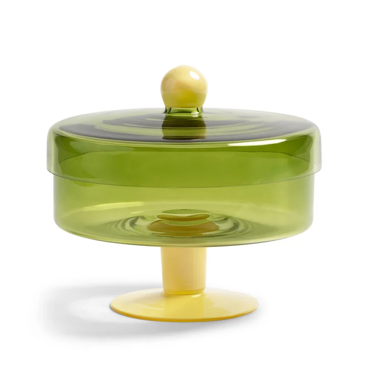 & klevering - Duo Verre de rangement, H 20 cm, vert / jaune