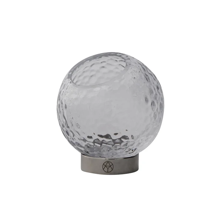 AYTM - Globe Bubbles Porte-bougie à chauffe-plat Ø 10 cm, transparent / argenté