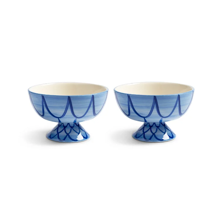 & klevering - Sirène Bowl, Ø 12,5 cm, bleu (set de 2)