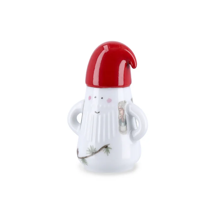 Kähler Design - Christmas Father Elf figurine de Noël, Ø 6 cm, blanc / multicolore