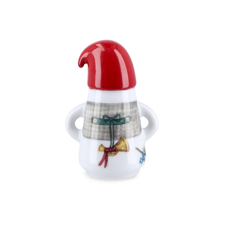 Kähler Design - Christmas Father Elf figurine de Noël, Ø 6 cm, blanc / multicolore
