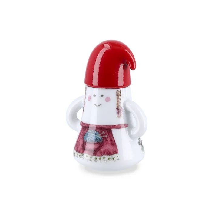 Kähler Design - Christmas Mother Elf Figurine de Noël, Ø 6 cm, blanc / multicolore